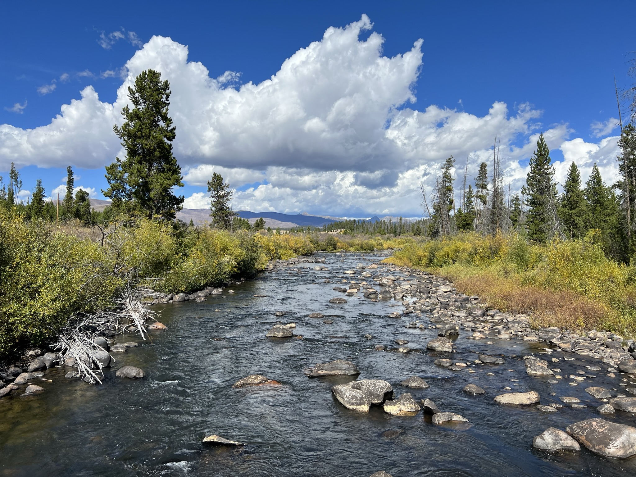 The Never Summer range above the west side of the lake